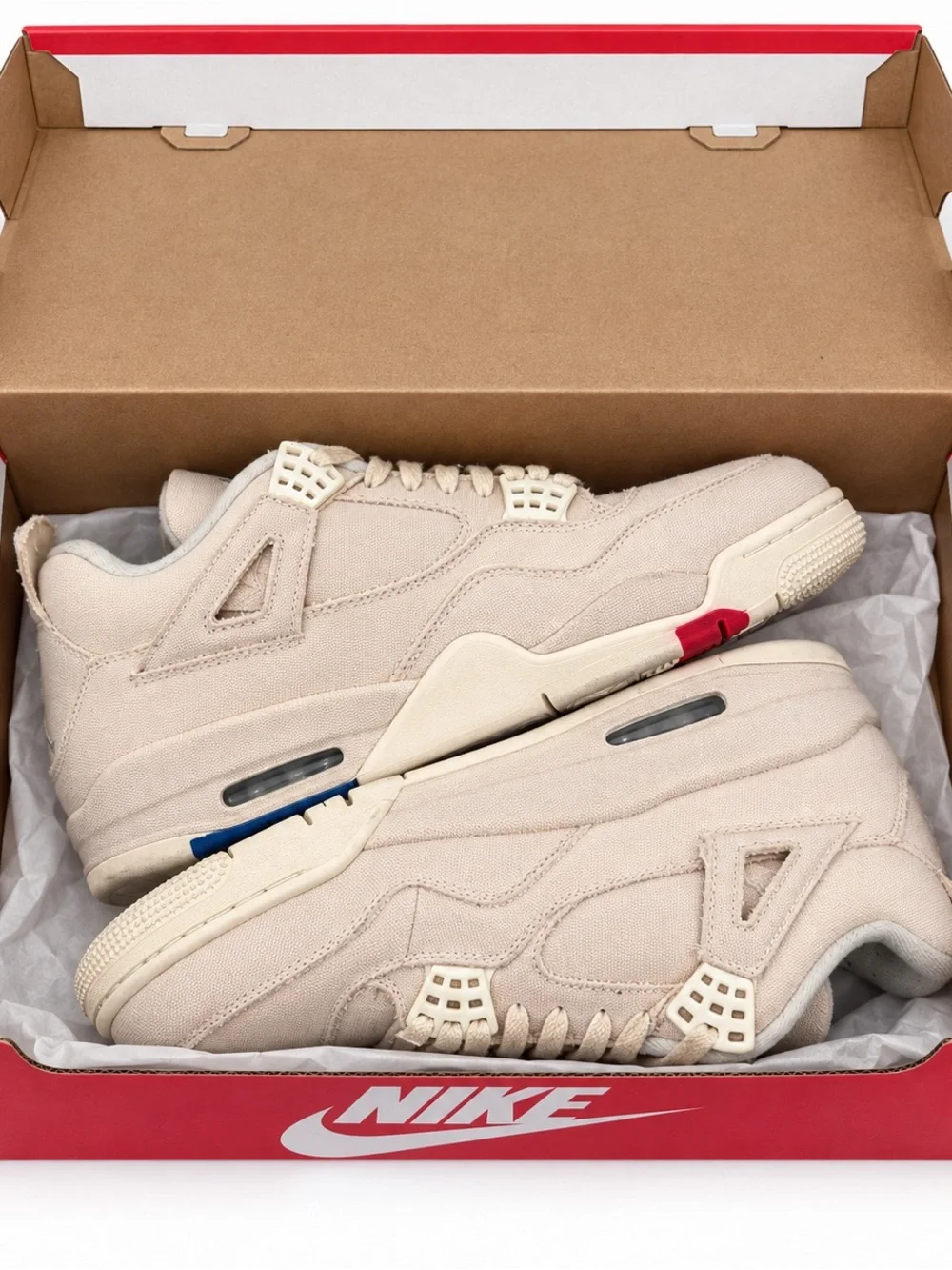Nike Men’s Air Jordan 4 Canvas Sneakers - Beige